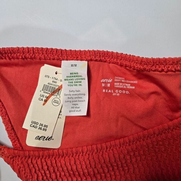 Aerie Red Cheeky Bikini Bottom Small Medium Large - Picture 4 of 6